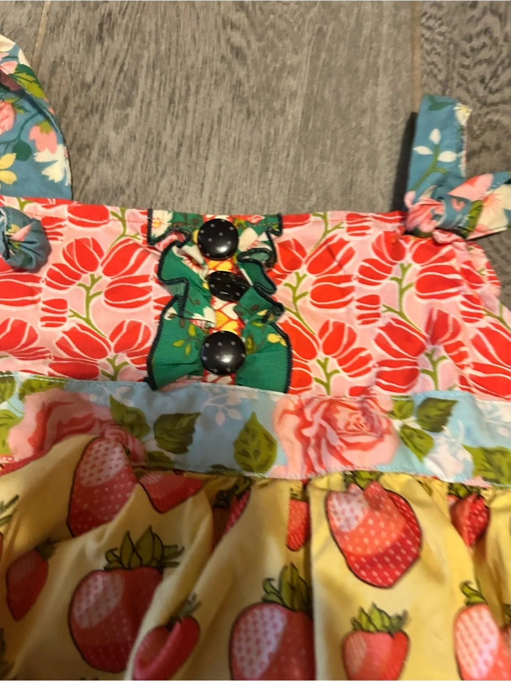 Matilda Jane Good Hart Knot Strawberry Apron Dress - size 4